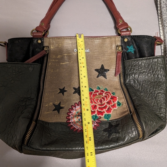 DESIGUAL Vinyl Floral Handbag with Varied Colours and Textures - Picture 10 of 15